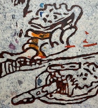 a painting of a man with a knife