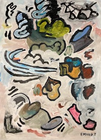 a painting with a variety of objects on it