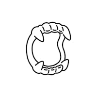 a line drawing of a ring with claws on it